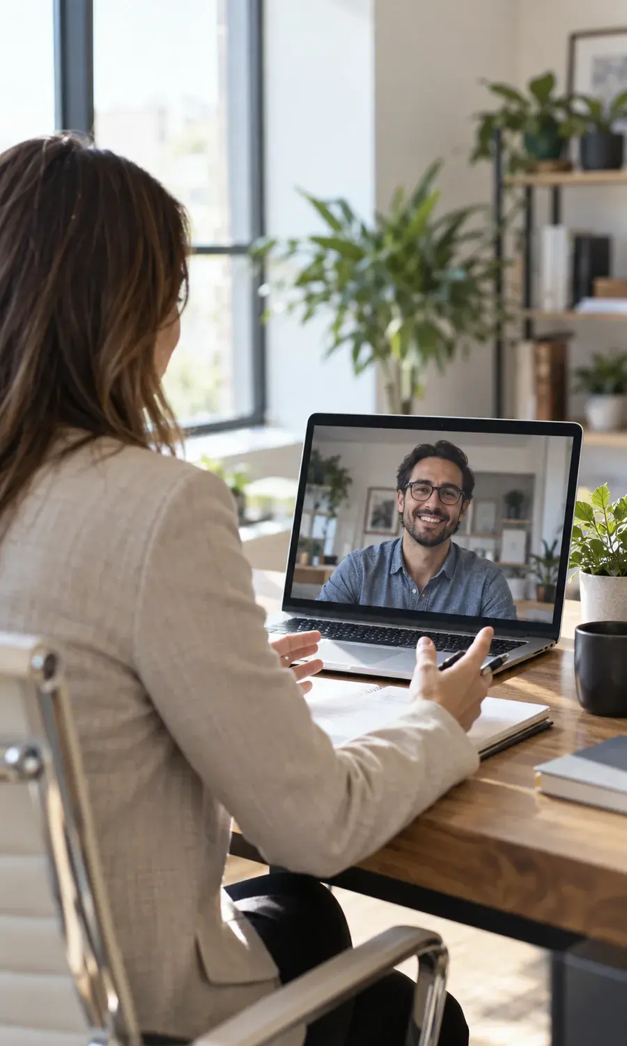 Recruiter interviewing a candidate on a video call