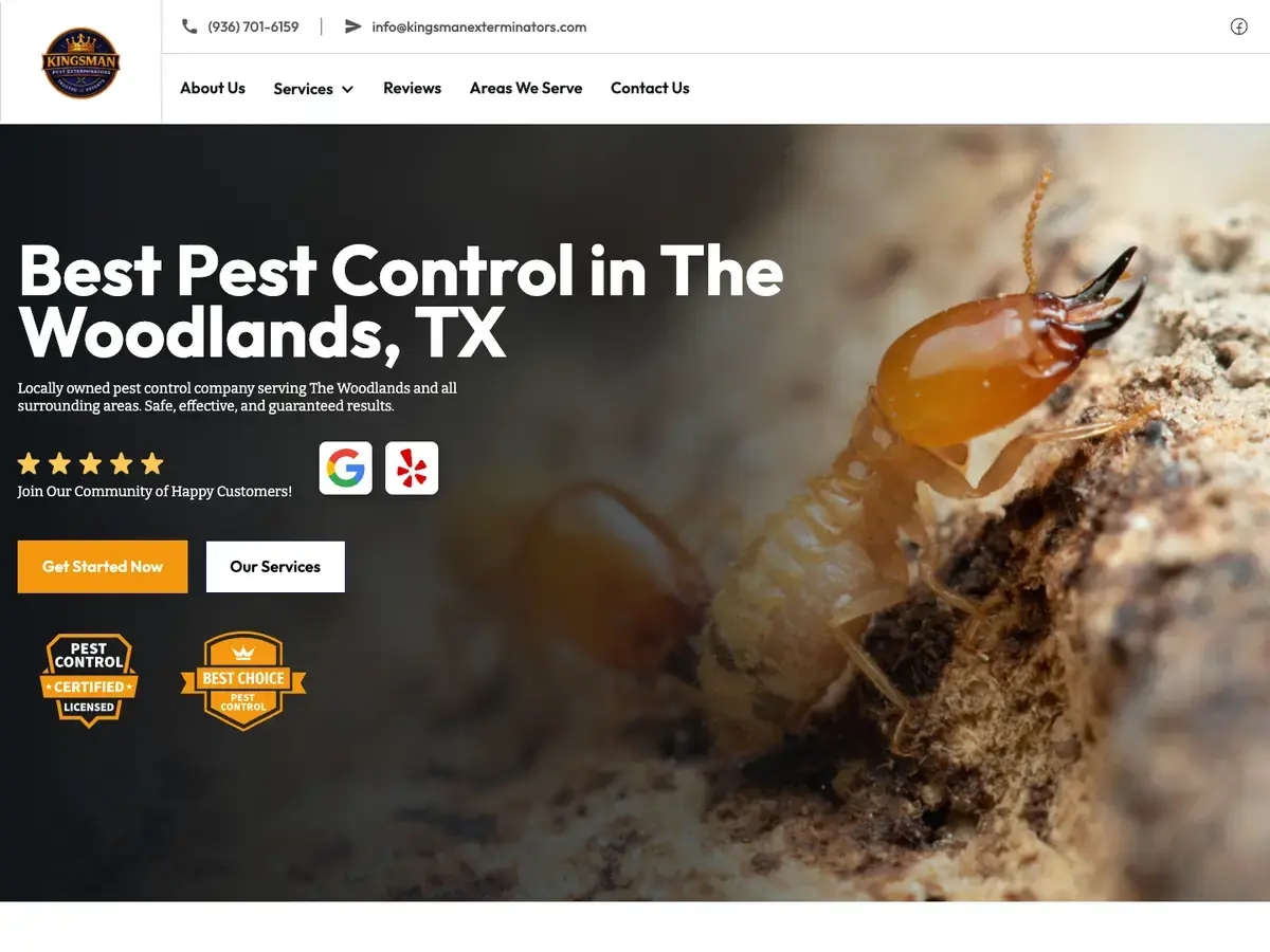 Kingsman Pest Exterminators homepage