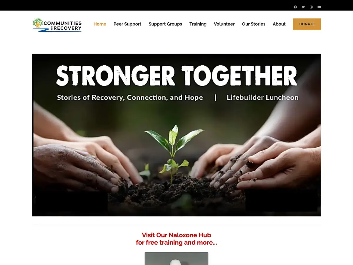 Communities for Recovery homepage