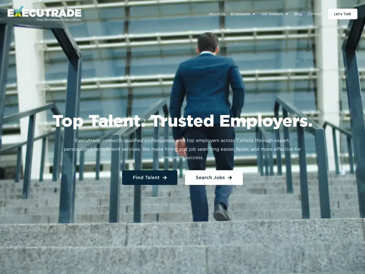 Executrade homepage