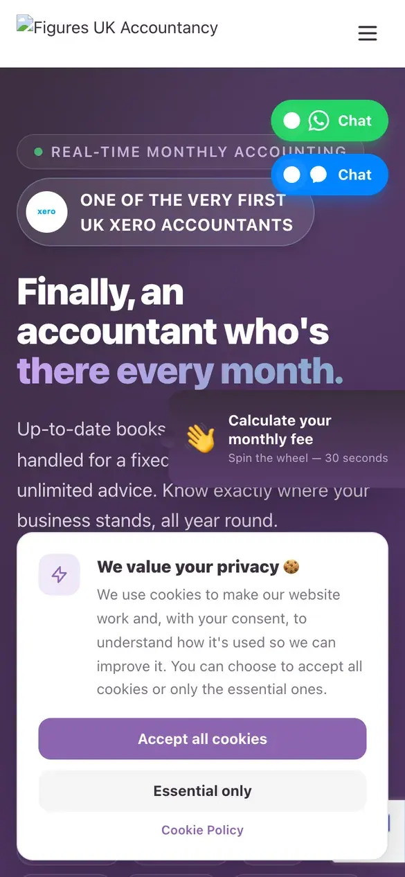Figures homepage on a phone