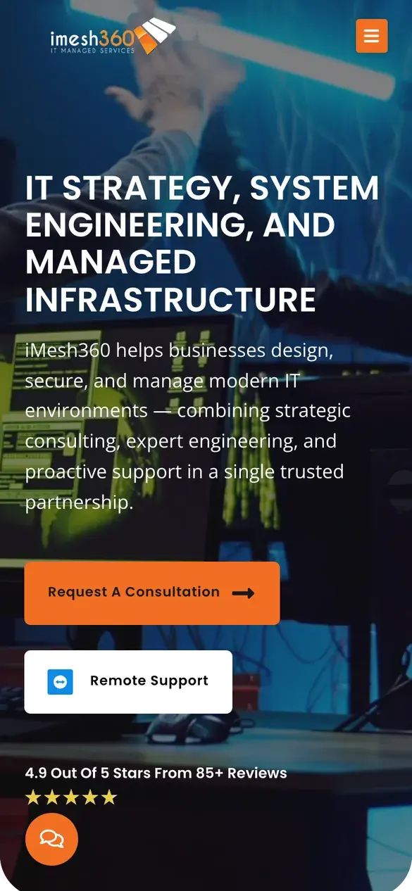 iMesh360 homepage on a phone