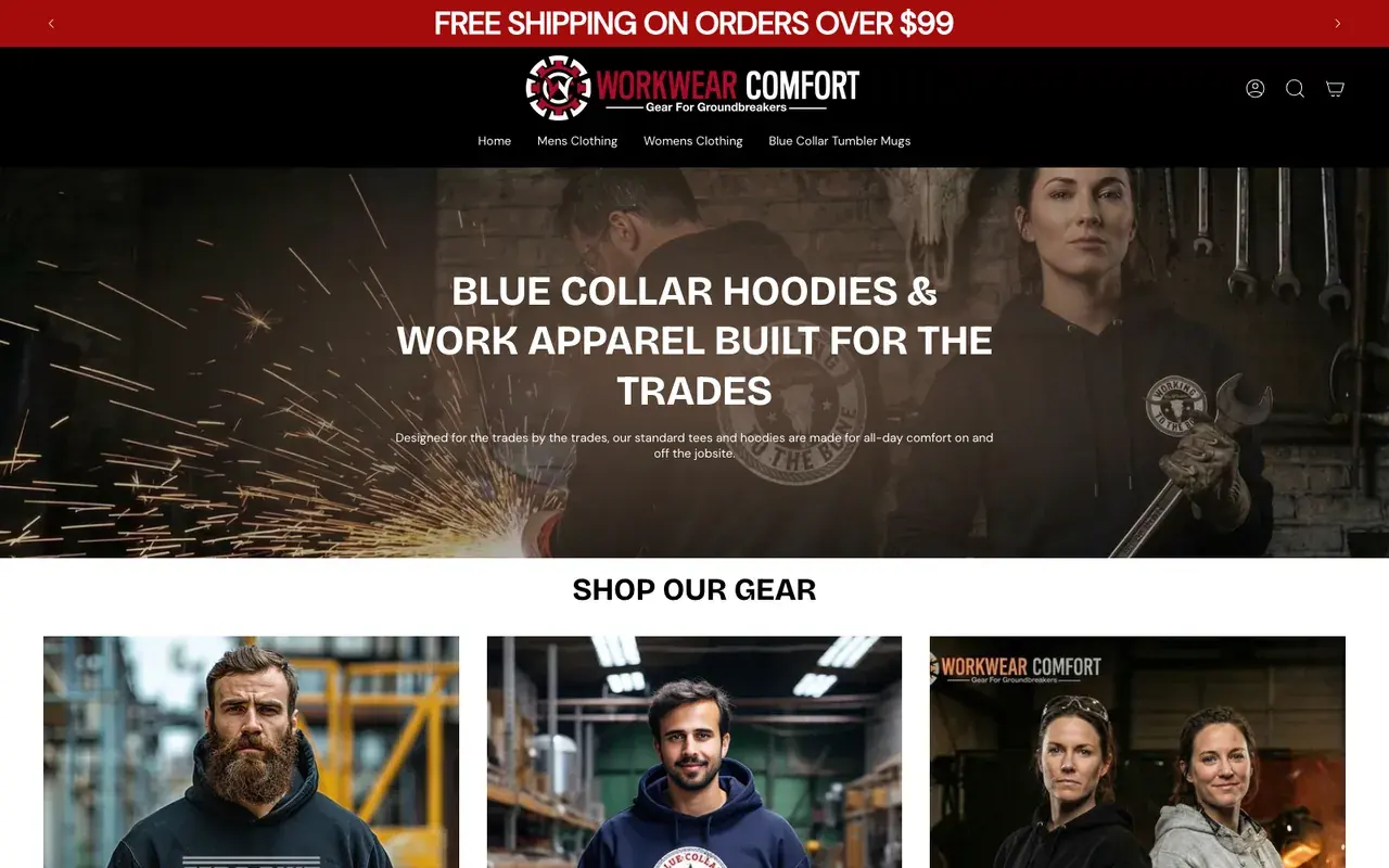 Workwear Comfort homepage