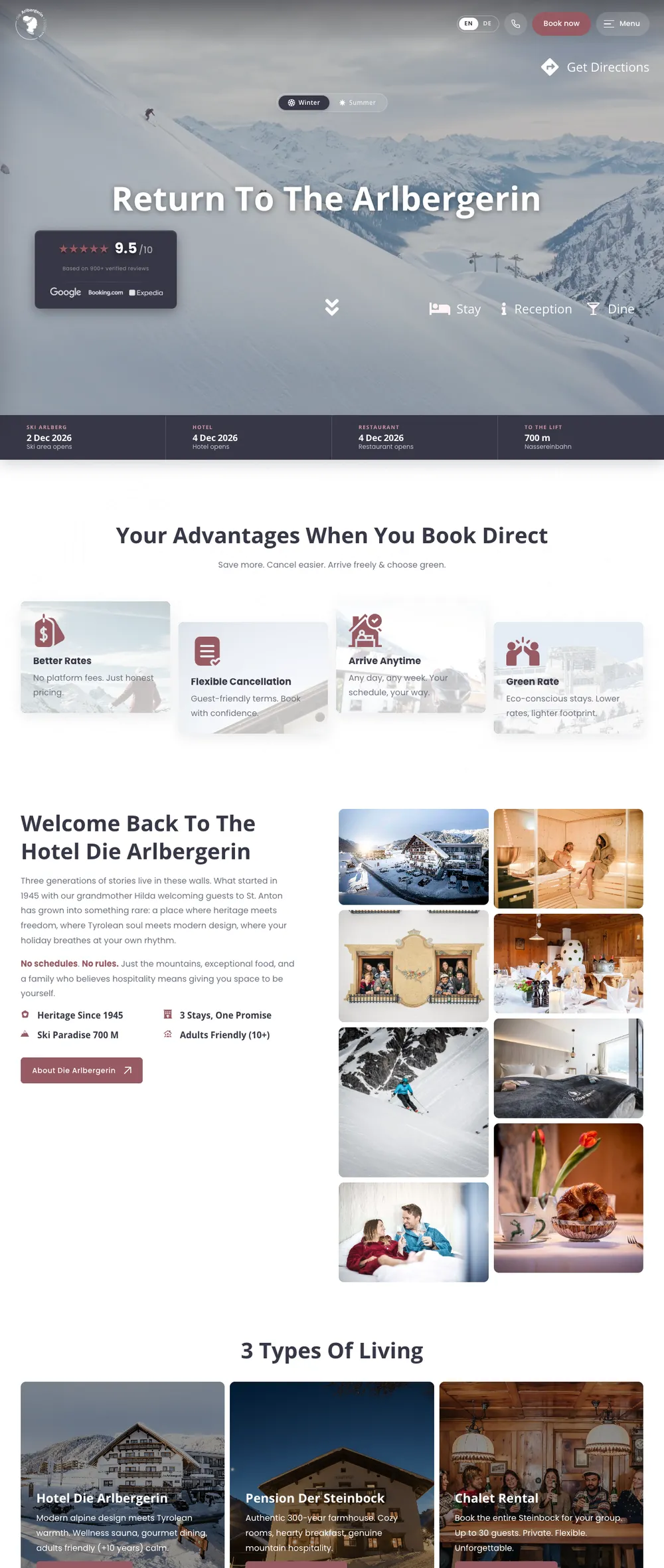 Die Arlbergerin homepage, full page