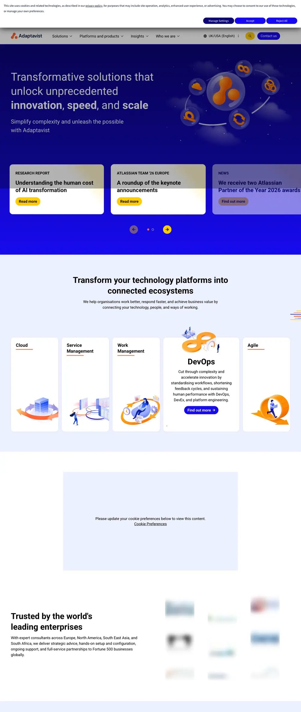 Dops Digital homepage, full page