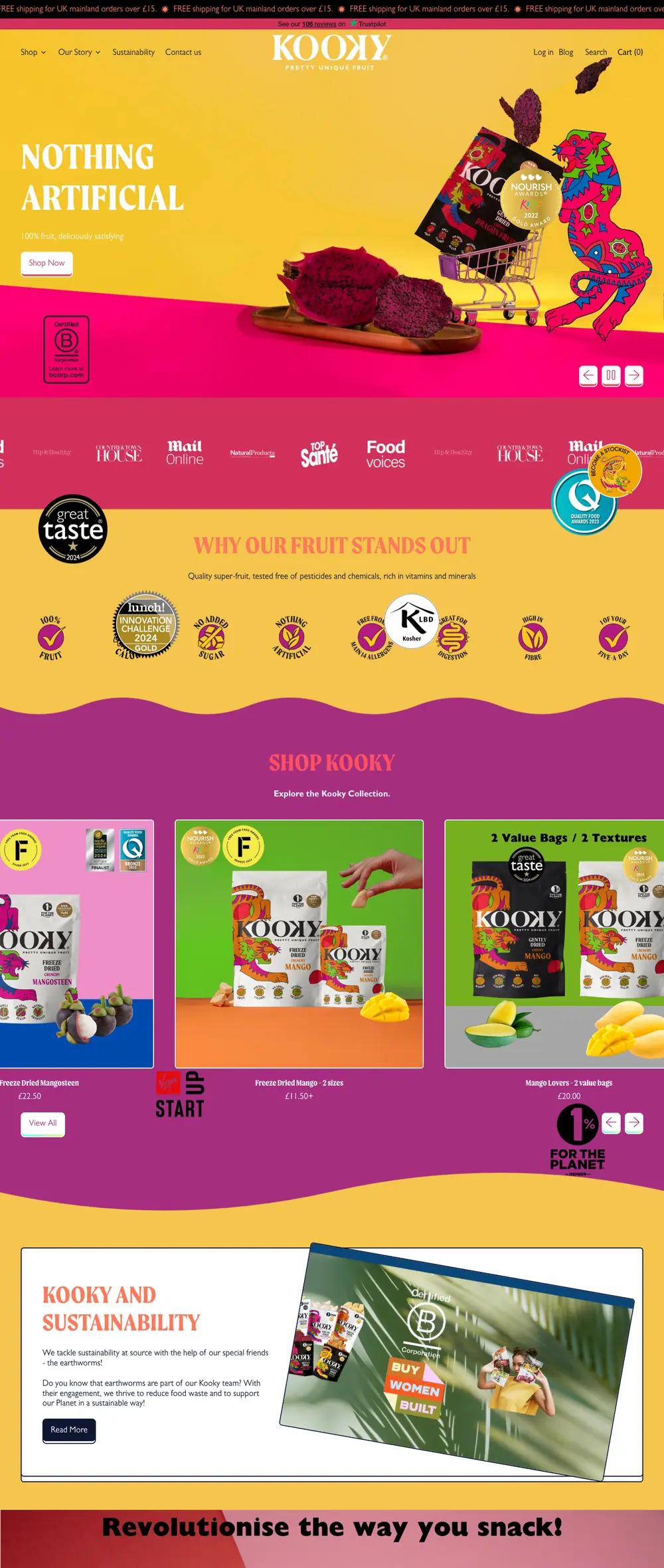 I Am Kooky homepage, full page