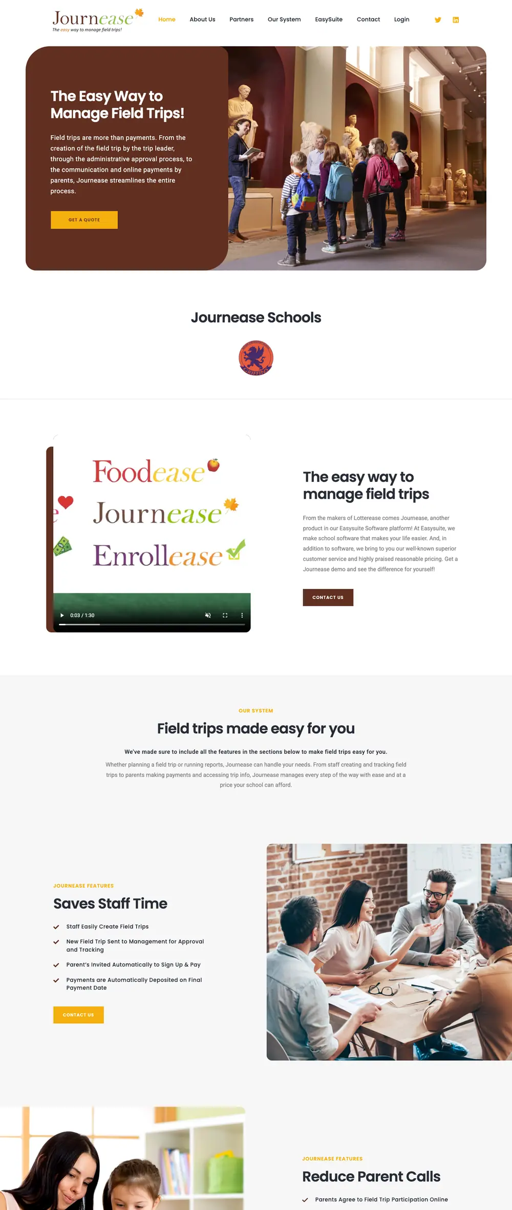 Journease homepage, full page