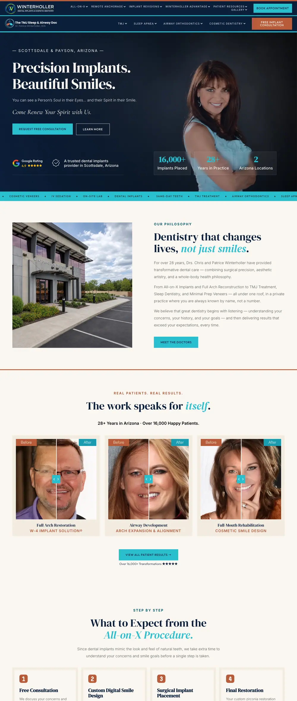 My Arizona Smile homepage, full page