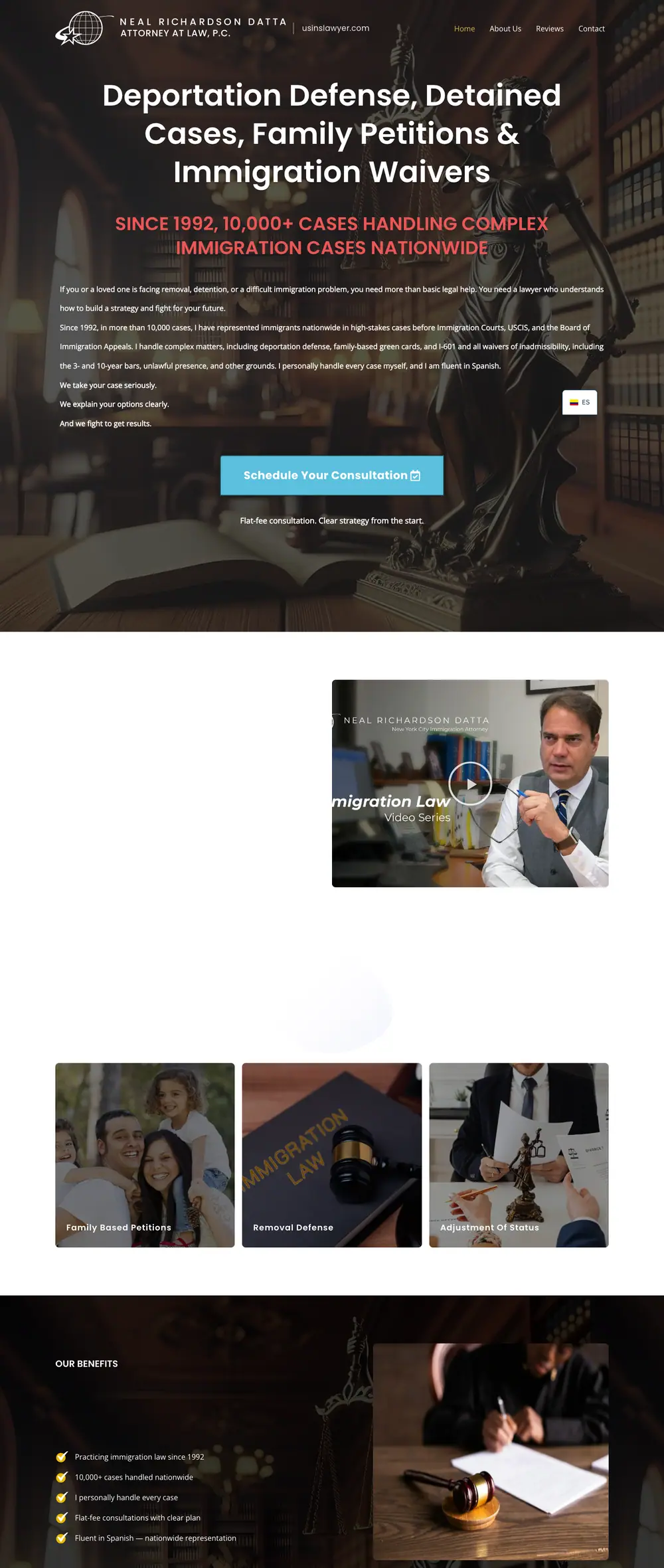 Neal Richardson Datta homepage, full page