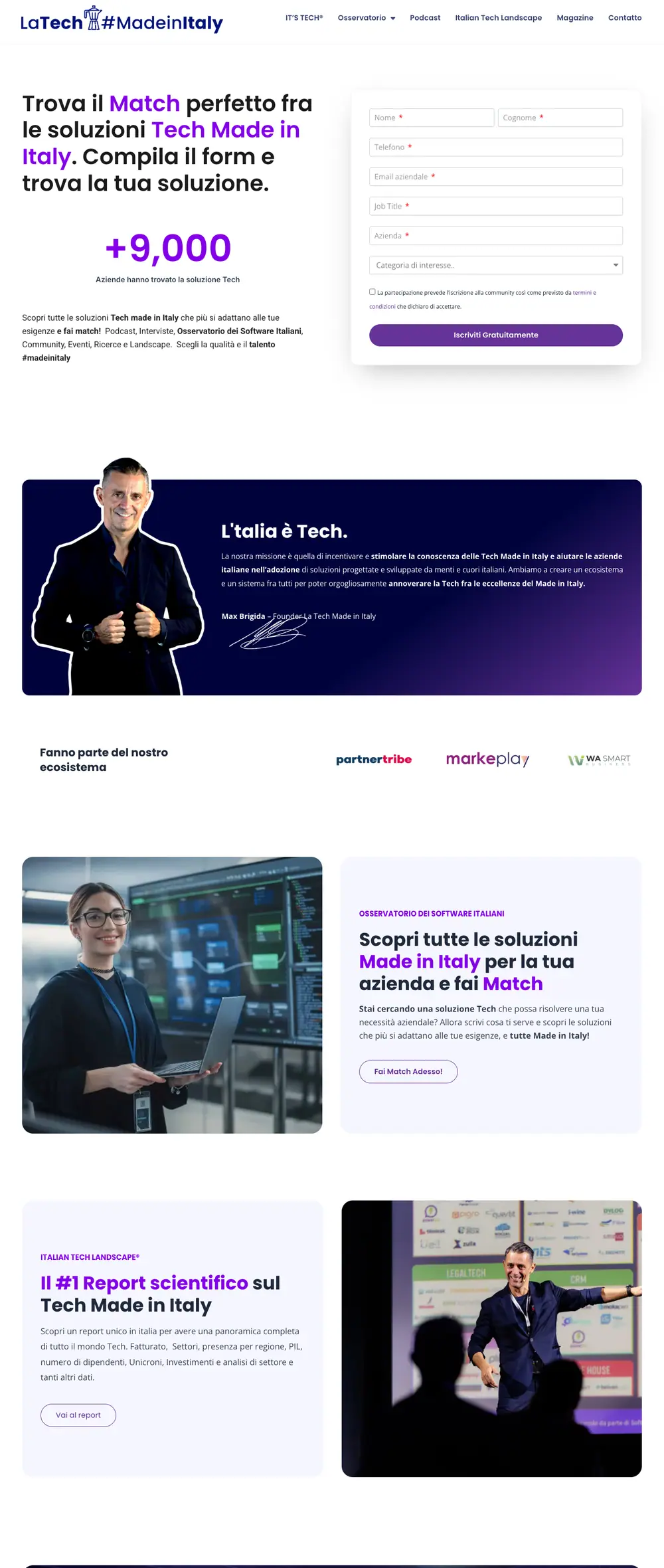 Software Italiani homepage, full page