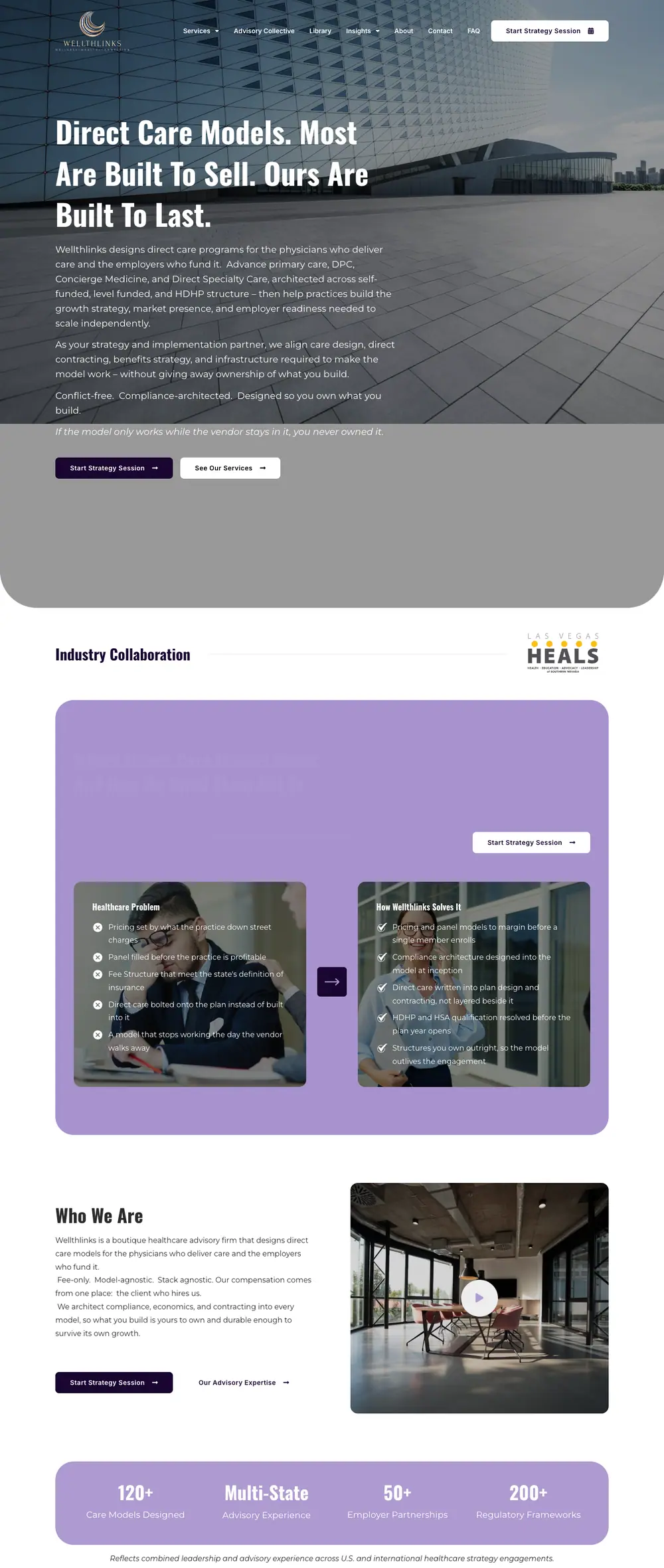 Wellthlinks homepage, full page