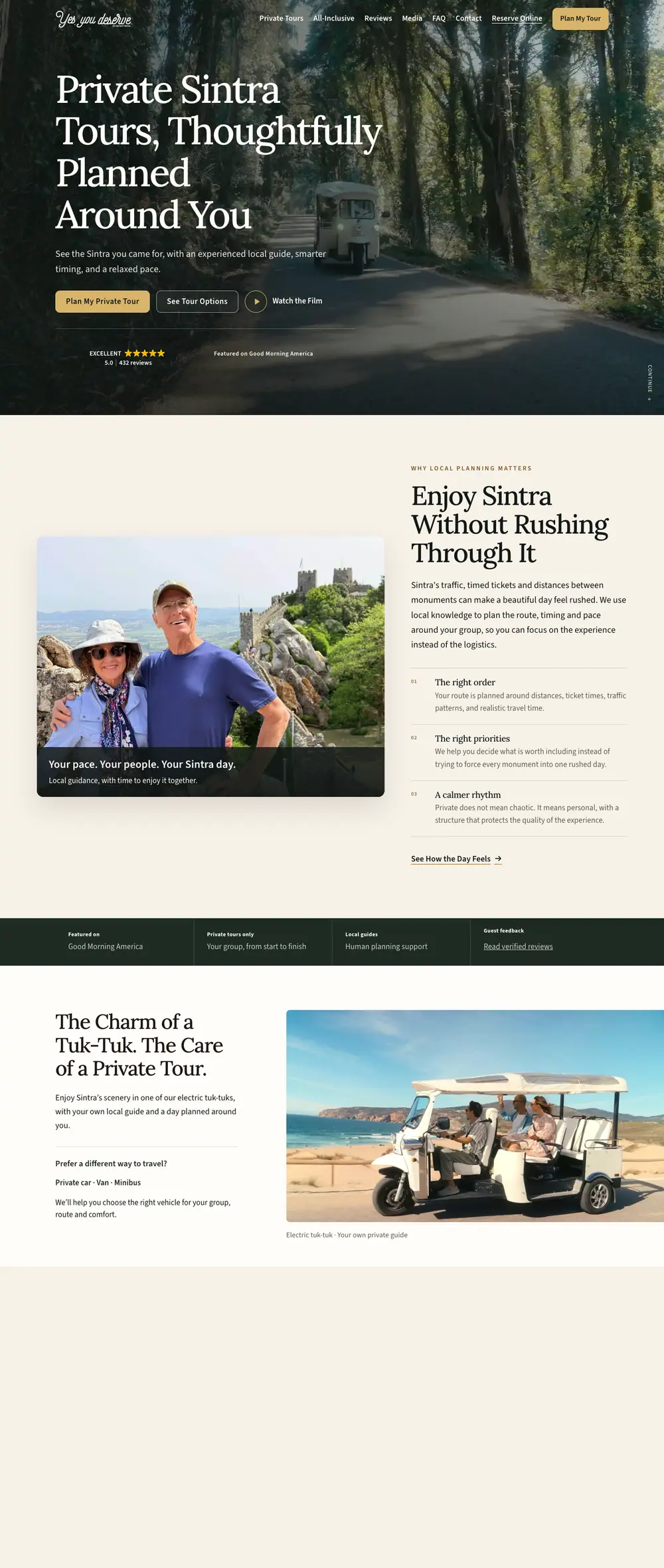 Yes, You Deserve homepage, full page