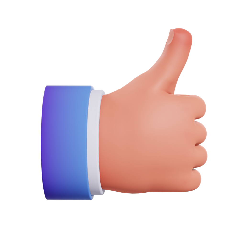 Shopify Website 3 thumbs up hand gesture