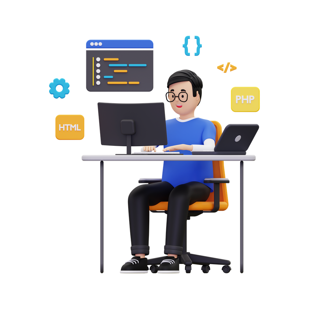 web developer working on project