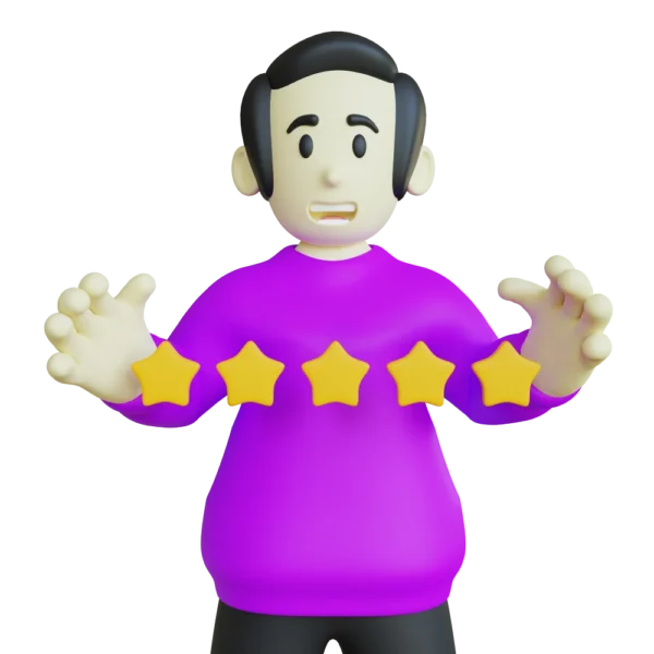 Businessman holding five stars