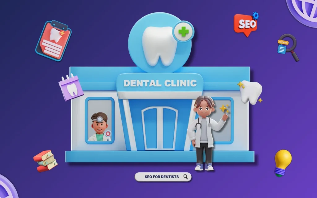 Illustration showing SEO for dentists