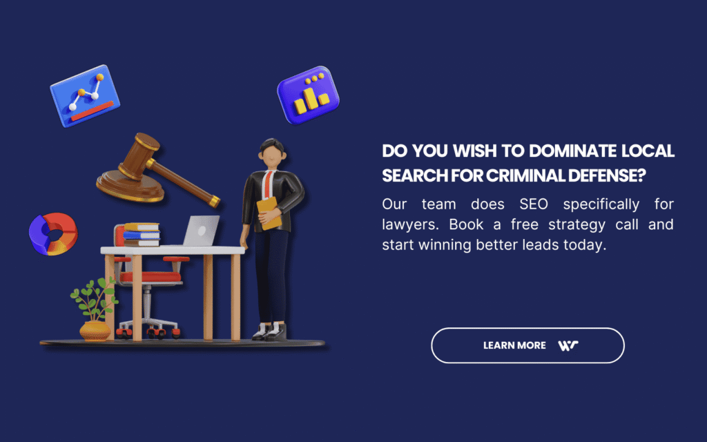 SEO for Criminal Defense Lawyers: The Complete Technical Guide 1 A gavel and magnifying glass over a map, emphasizing dominate local search for criminal defense. Optimizing for local SEO helps criminal defense lawyers in Alberta attract nearby clients effectively.