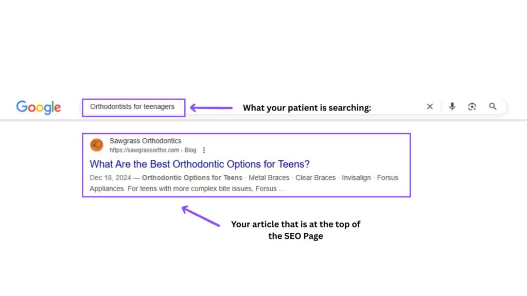 SEO for Orthodontists: How to Turn Local Searches Into $8,000+ Treatment Plans 2 SEO for orthodontists Google search results showing top ranking orthodontic practice