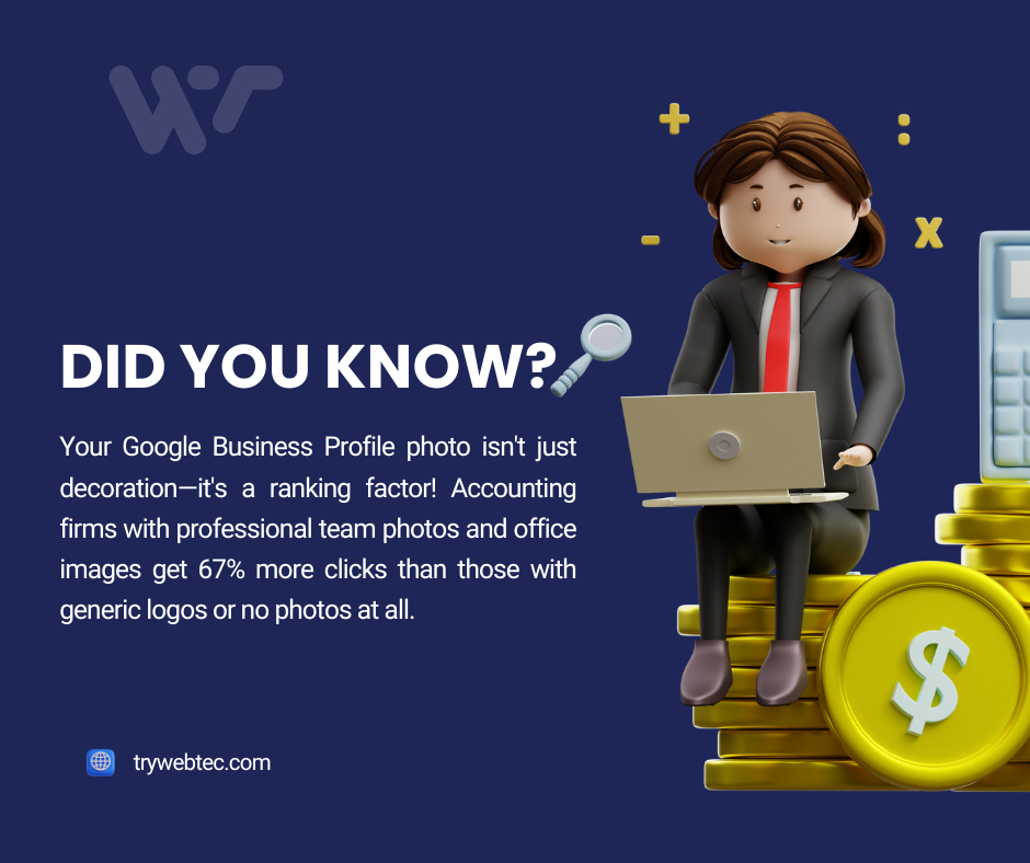 SEO for Accountants: How Firms Grow with Strategic Digital Marketing 4 Did you know SEO for accountants tip: Google Business Profile photos are ranking factors that increase clicks by 67%
