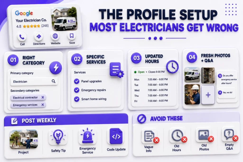 wrong profile setup for electricians