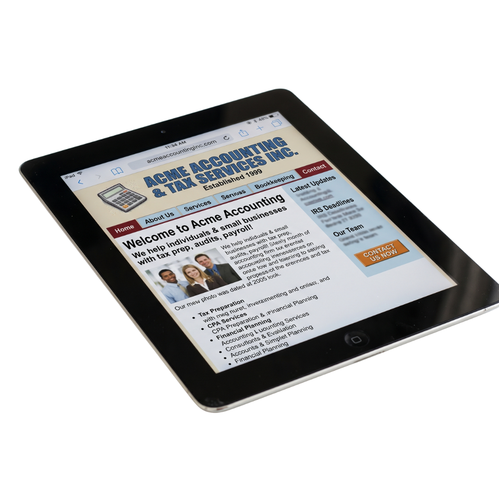 Bad Looking accounting firm website