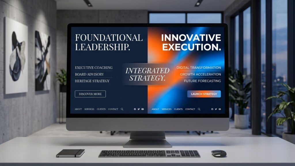 Management Consulting Redesign and digital marketing mockup concept by Webtec