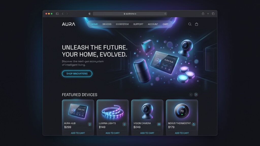 Mockup E-commerce Futuristic technology Shop