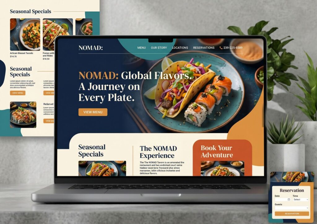 Mockup restaurant page example 2