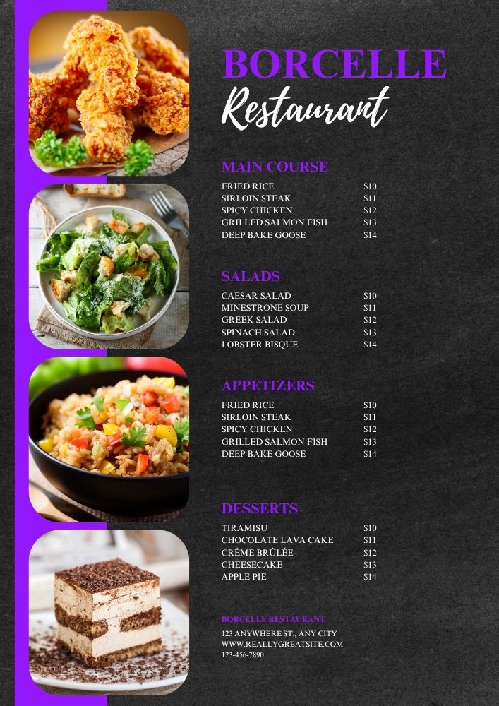 Oudated menu