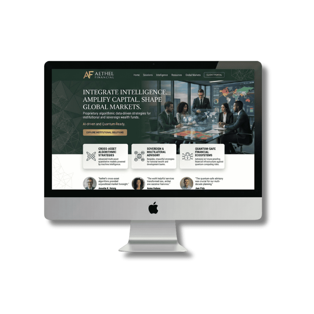 Redesign websites financial service website mockup
