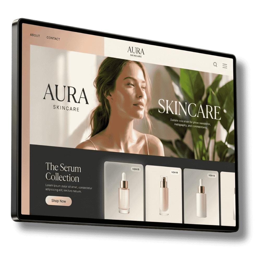 AURA SKINCARE WEBSITE MOCKUP WEBTEC
