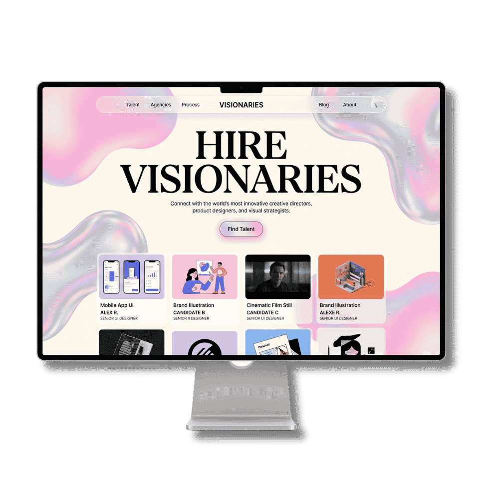 Hire Visionary website concept
