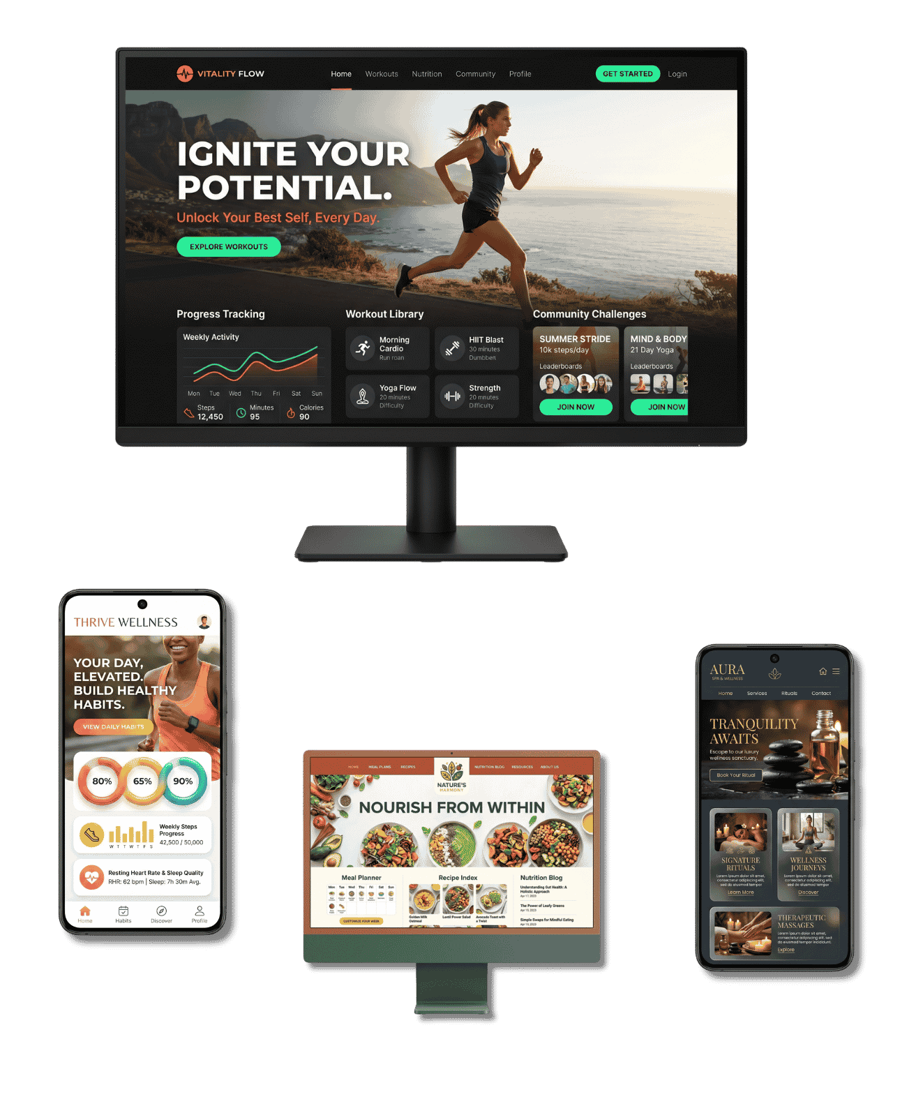 wellness center Website redesign mockup Concept by Webtec